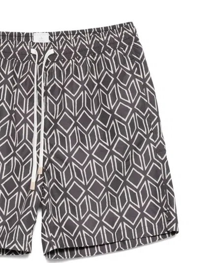 Eleventy Geometric Pattern Swim Trunks In Multi
