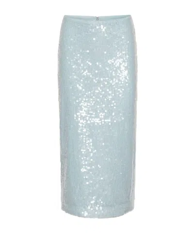 Rotate Birger Christensen Rotate High-waisted Sequin Mini Skirt For Elevated Occasions In Blue