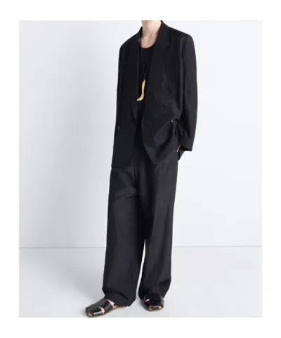 Lemaire Double-breasted Coat In Black
