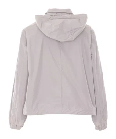 Herno Hooded Buttoned Jacket In Neutral