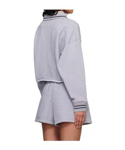 Off-white Script Polo Sweatshirt In Gray