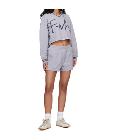 Off-white Script Polo Sweatshirt In Gray