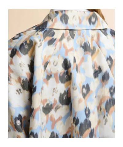 Marni Printed Button Parka Coat In Blue