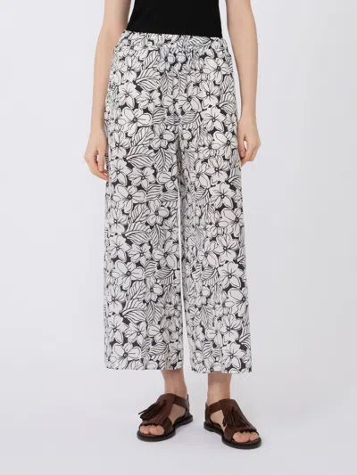 Weekend Max Mara Patterned Casual Pants In Black