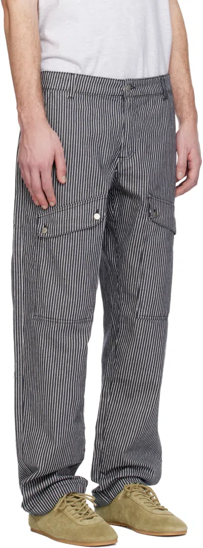 Gimaguas Brixton Stripe-pattern Cargo Pants In Blue
