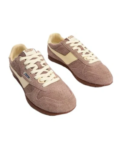 Autry Windspin Low Suede Panel Sneakers In Brown