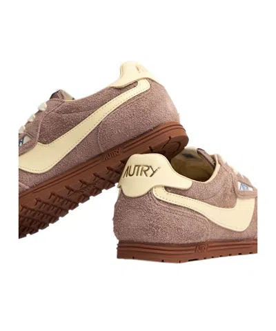 Autry Windspin Low Suede Panel Sneakers In Brown