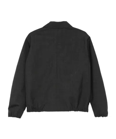Auralee Nylon Silk Blend Jacket Front Zip In Black