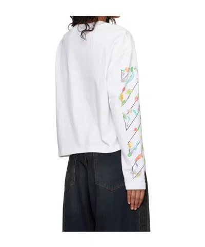 Off-white Diag Glowing Flower Long Sleeve T-shirts In White
