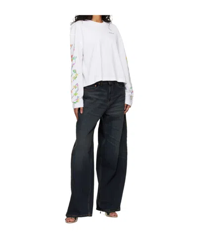Off-white Diag Glowing Flower Long Sleeve T-shirts In White