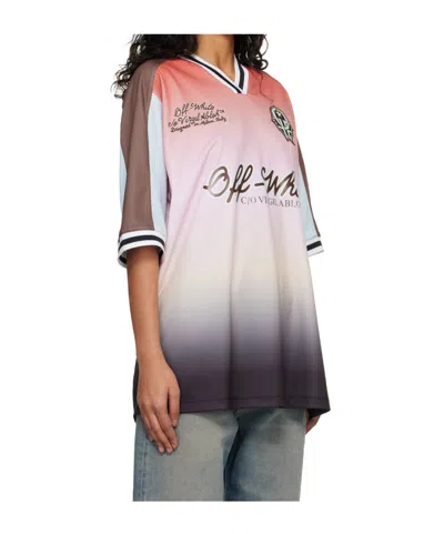 Off-white Soccer Raglan T-shirt Gradient Graphic In Multi