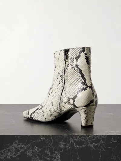 Staud Embossed Pointed Toe Boots In Gray