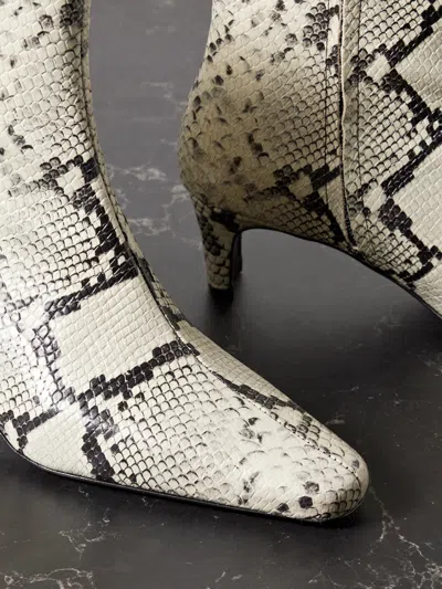 Staud Embossed Pointed Toe Boots In Gray