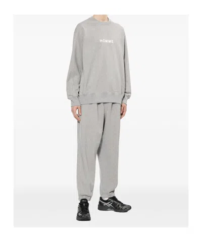 Comme Des Garçons Light Grey Baggy Elasticated Sweatpants In Gray