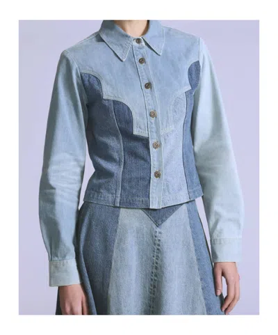 Levi's Patchwork Button-up Jacket In Blue
