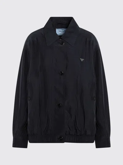 Prada Silk Zip-up Jacket With Triangle-logo In Animal Print