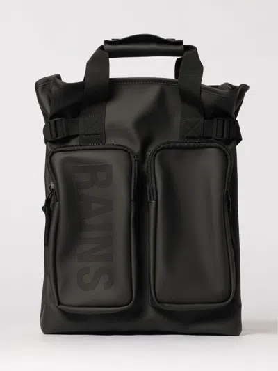 Rains Logo-print Multi-pocket Backpack In Black
