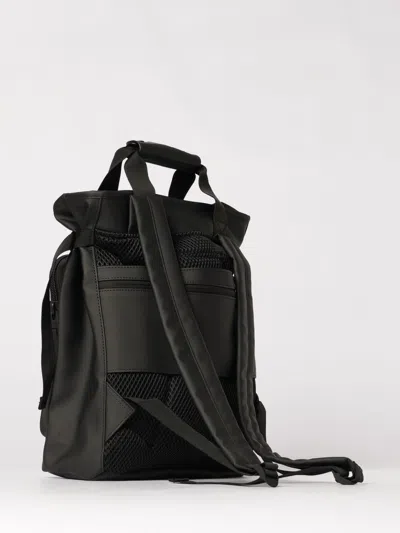 Rains Logo-print Multi-pocket Backpack In Black