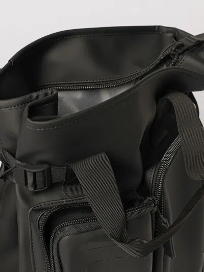 Rains Logo-print Multi-pocket Backpack In Black