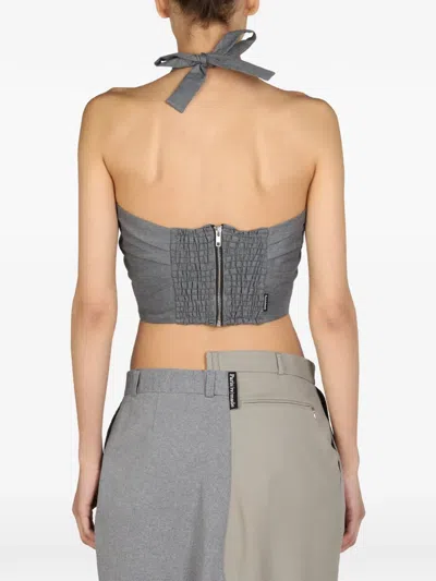 1/off Grey Solid Halter Neck Top In Gray