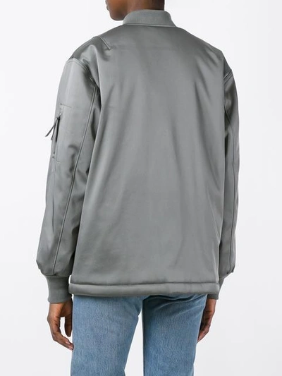 Shop Alexander Wang T T By Alexander Wang Oversized Bomber Jacket - Green