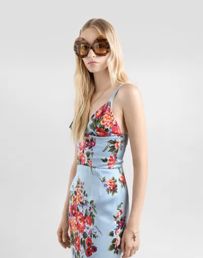 Dolce & Gabbana Floral Midi Dress Fitted Silhouette In Multi
