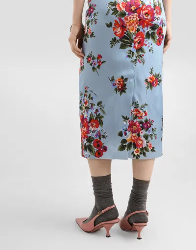 Dolce & Gabbana Floral Midi Dress Fitted Silhouette In Multi