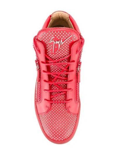 Shop Giuseppe Zanotti 'connor' Mid-top-sneakers In Red