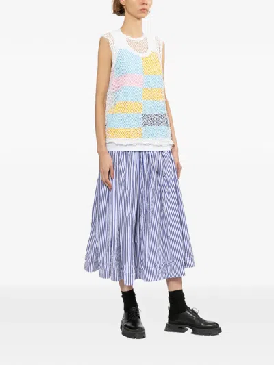 Comme Des Garçons Openwork Top In White