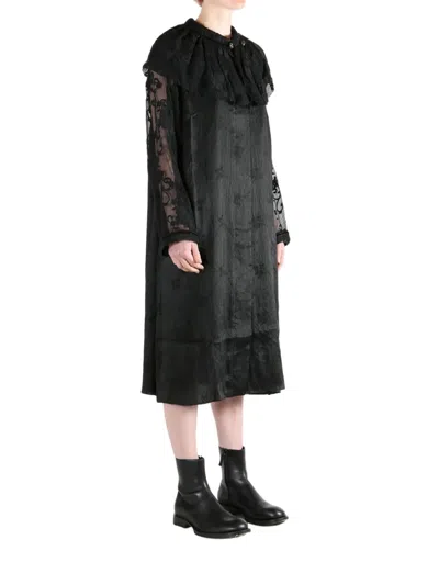 Communs Lace Ruffled Coat In Black