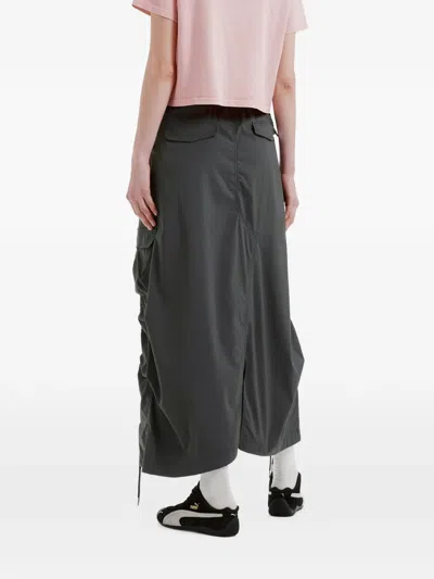 Izzue Cargo Drawstring Skirt In Blue