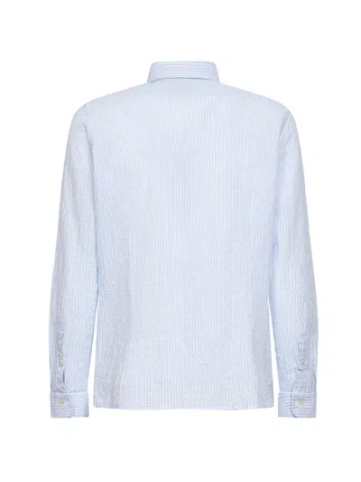 D4.0 Button Striped Shirt In Blue