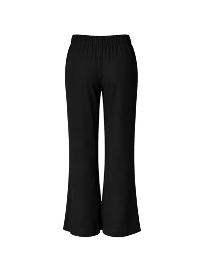 Silk95five Elasticated Flared Trousers In Black