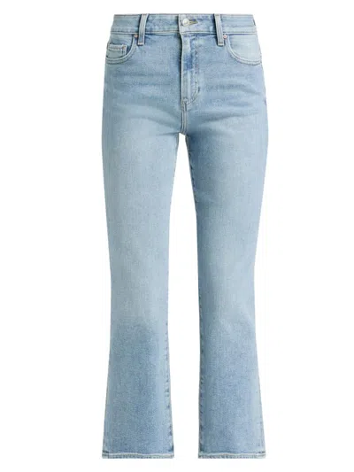 Paige Mason Mid Rise Crop Bootcut Jeans In Blue
