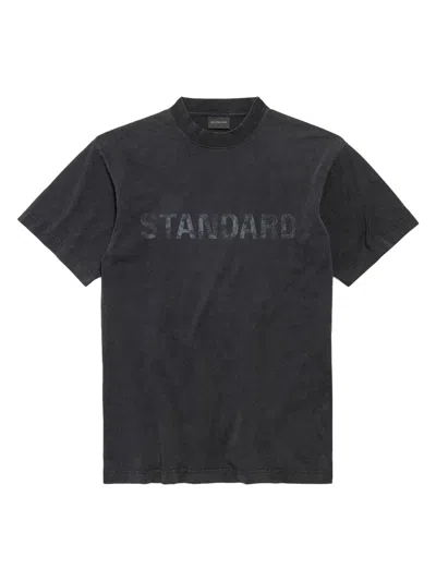 Balenciaga Standard Regular Fit T-shirt In Faded Jersey Clothing In Black