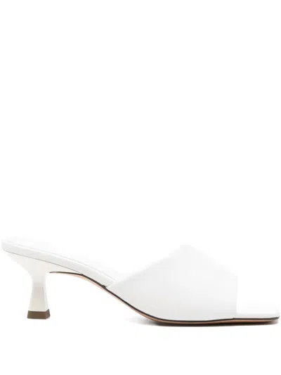 Sandro Paris Metallic Leather Heeled Mules 55