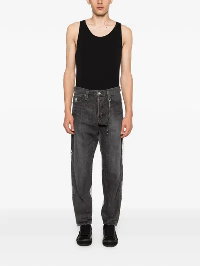 Mastermind Japan Patchwork Cotton Jeans In Gray