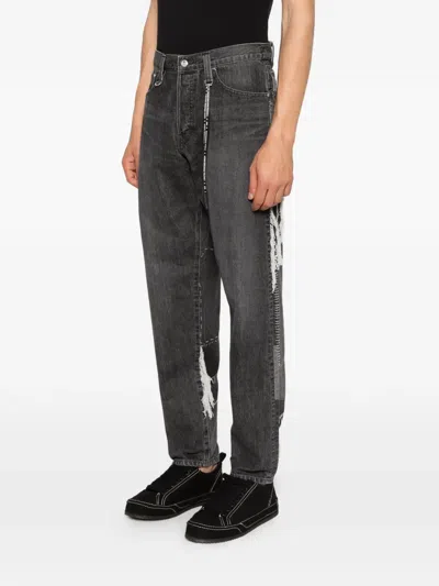 Mastermind Japan Patchwork Cotton Jeans In Gray