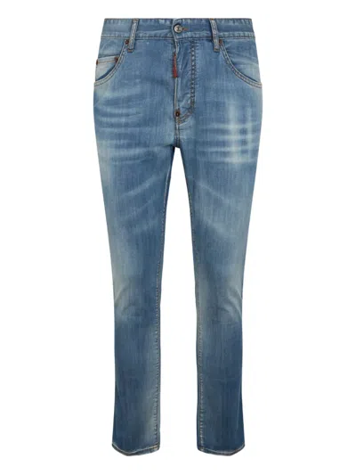 Dsquared2 Logo-patch Jeans In Blue