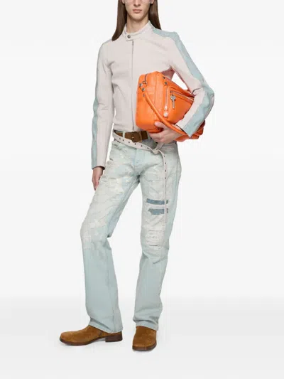 Acne Studios Denim-panel Jacket In Neutral