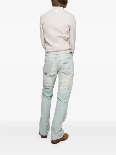 Acne Studios Denim-panel Jacket In Neutral