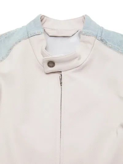 Acne Studios Denim-panel Jacket In Neutral