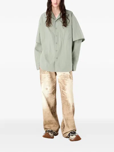 Camperlab Buttoned Layered Shirt In Green
