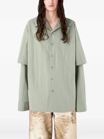 Camperlab Buttoned Layered Shirt In Green
