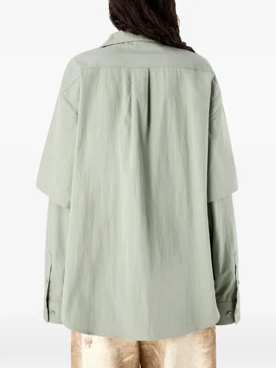 Camperlab Buttoned Layered Shirt In Green
