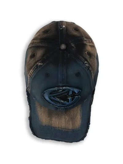 Camperlab Distressed Logo-patch Cap In Blue