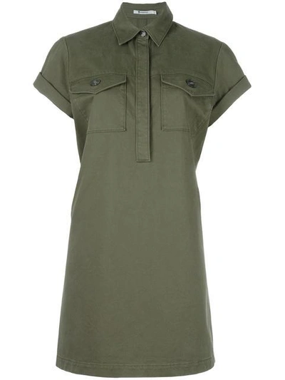 Shop Alexander Wang T Military Shirt Dress In Green