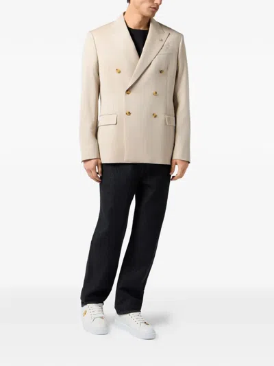 Billionaire Dandy Double-breasted Blazer In Neutral
