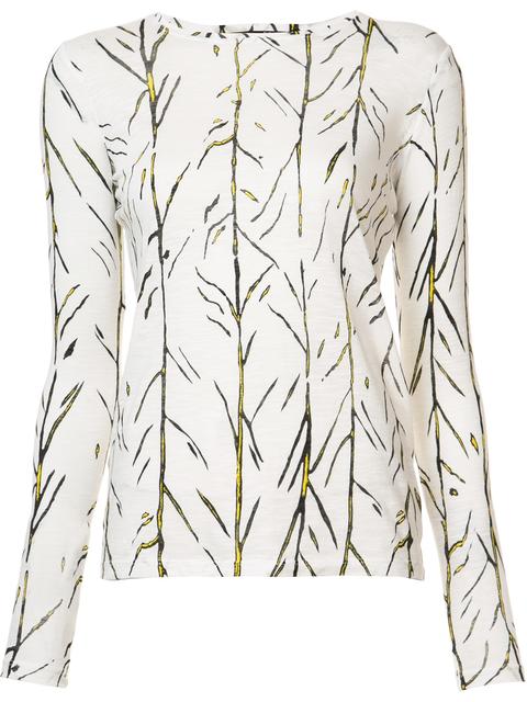 Proenza Schouler Abstract Stem-print Cotton-jersey T-shirt In White ...
