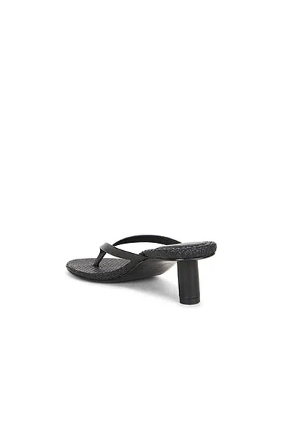 St Agni Woven Thong Heeled Sandal In Black
